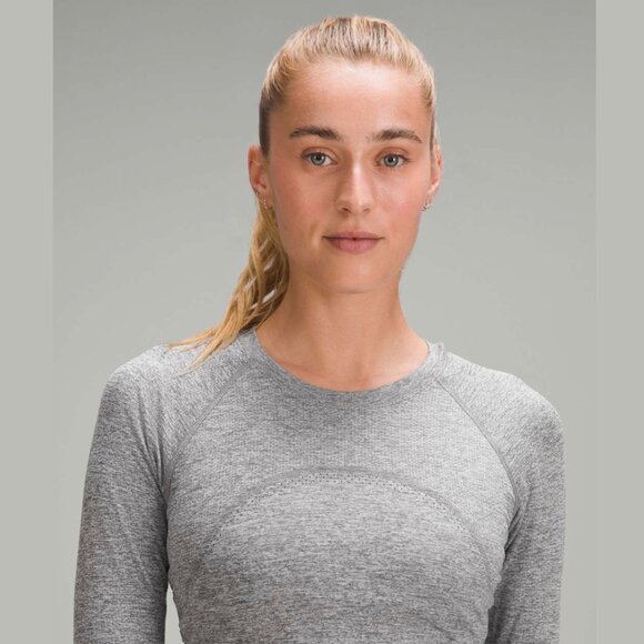 Lululemon Swiftly Tech Cropped Long-Sleeve Shirt 2.0 (Slate / White) - Size 6 - Picture 15 of 15